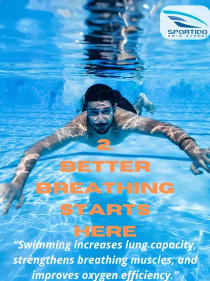 Better breathing starts in the pool. Swimming is one of the most effective ways to increase lung capacity, strengthen respiratory muscles, and improve your body's oxygen efficiency.
