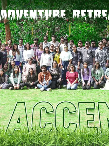 Another great shot of the Accenture team enjoying their day out at our Adventure Retreat. We can handle corporate groups of any size.