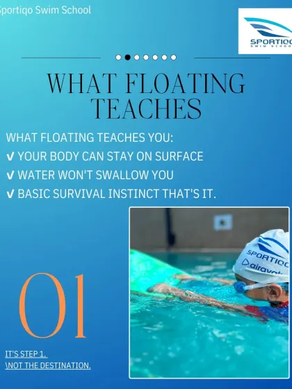 Floating is just the first step, not the destination. It teaches you that your body can stay on the surface and helps build initial water confidence. However, this is only the beginning of the journey to becoming a swimmer.