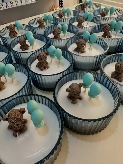 Another view of the baby shower candles, showing the consistency and charm of a bulk order ready for a special celebration.
