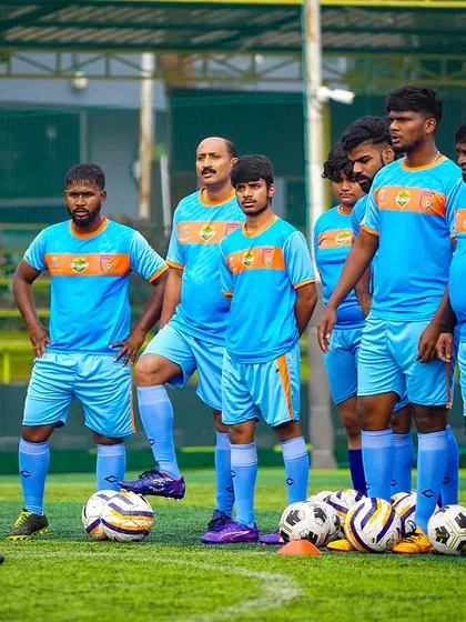 Aspiring coaches listen intently during a practical session of the AIFF D-License course. We provide a platform for coaches to learn modern, age-specific training methods.