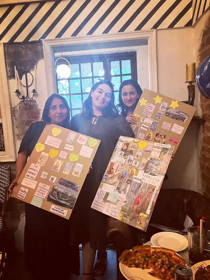 Look at these happy faces and their incredible vision boards. There is nothing more fulfilling than seeing people leave a workshop feeling inspired, holding a tangible reminder of their dreams. This is what turning visions into reality looks like.