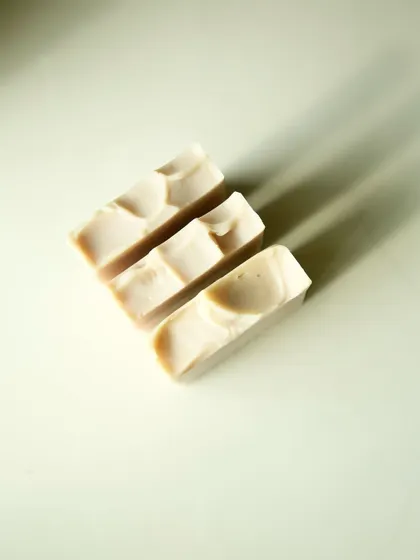 My Japanese Cherry Blossom soap, restocked and infused with Moroccan Red Clay for a beautiful natural hue.