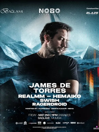 The poster for my gig with international artist James de Torres at Baglami, Mumbai. The icy, futuristic design is very cool.