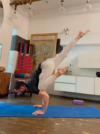 Eka Pada Bakasana (One-Legged Crane Pose) is an arm balance that challenges stability and concentration. It's a testament to how flexibility and strength must work together.