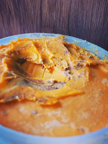 Another view of my rich, textured pork lard. It's a versatile cooking fat that can be used for everything from frying eggs to baking pastries.