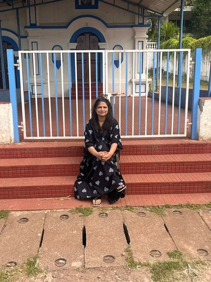 Rachna Agarwal on site in Goa, finding inspiration in the local architecture and serene landscape for the Vista Arrozal project. Our process always begins with listening to the context of a place.