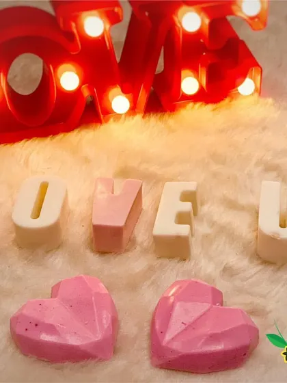 A perfect way to say you care. This Valentine's, I created these handmade natural soap bars that spell out 'LOVE U'. They are a unique and personal way to give a gift that is both beautiful and useful.