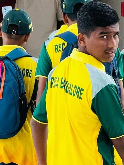 A candid shot of our players in their tour jerseys at the airport.