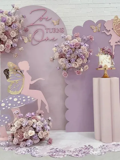 Welcome to Lavender Angel Land, an enchanting theme for a first birthday. I used soft lavender tones, fairy silhouettes, and delicate floral arrangements to create a magical and serene atmosphere for this special milestone.