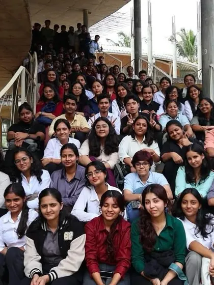 A group photo with the bright and curious students from SCMS Bengaluru. We love hosting educational visits that bridge the gap between business and sustainable agriculture.
