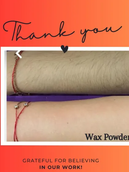 See the difference my natural Wax Powder can make. It's a gentle, pain-free way to get smooth skin without the harshness of regular waxing, leaving your skin soft and clear.