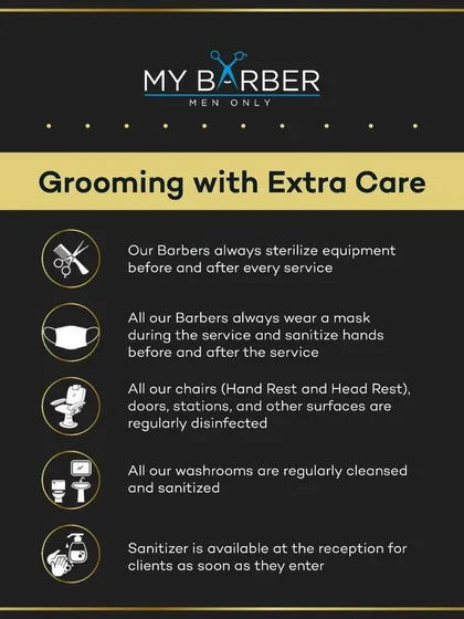 Your safety is our priority. This is our commitment to providing a clean and hygienic environment, with sterilized equipment, sanitized stations, and strict protocols for every service.