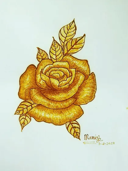 A single, beautifully detailed rose sketch. Practicing individual elements like this is key to improving your overall skill and creativity.