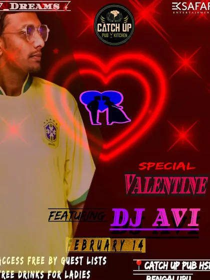 A Valentine's Day event at Catch Up in HSR. These romantic-themed nights always have a great, positive vibe.