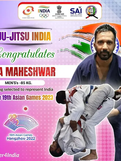 We are incredibly proud of our instructors who compete at the highest levels. This is a testament to the quality of jiu-jitsu we teach, with our own Sensei Uma Maheshwar selected to represent India at the 19th Asian Games.