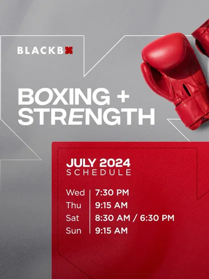 The July schedule for Boxing + Strength is here. It's the perfect combo for a powerful workout.