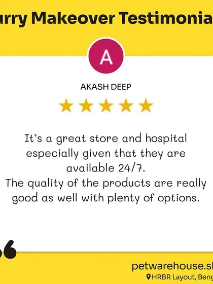This customer review for our 24/7 HRBR Layout store highlights the convenience of having a store and hospital available around the clock, along with good quality products.