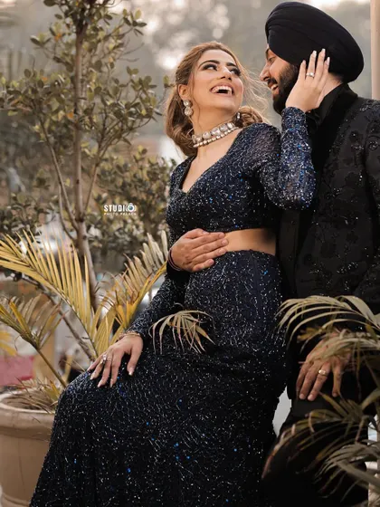A romantic pre-wedding shoot featuring our beautiful polki-diamond choker.