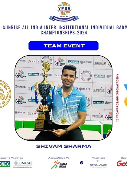 Shivam Sharma representing RBI and winning Gold in the Team Event at the All India Inter-Institutional Championships.