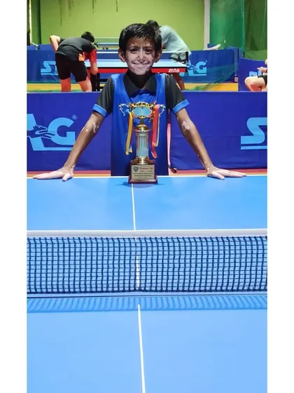 Vishal Vaibhav proudly stands with his runner-up trophy from the Inter-Club Series Audition 2. His achievement is a result of consistent effort and a strong competitive spirit.