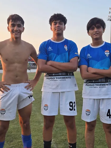 Three of our talented left-footed players from the senior team, showcasing the next generation of talent coming through our academy.