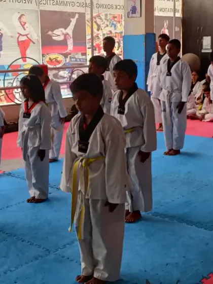 Students bowing to their instructors, a sign of the discipline and respect we cultivate.