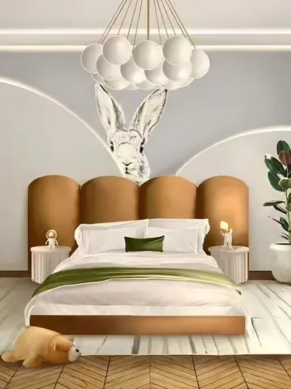 A duplicate image of the charming bunny-themed bedroom, showcasing the cohesive and imaginative design.