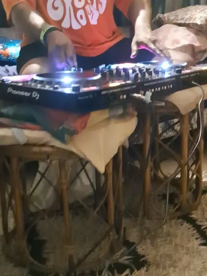 A low-angle shot of a practice session. My setup might look a bit makeshift at home, but it gets the job done.