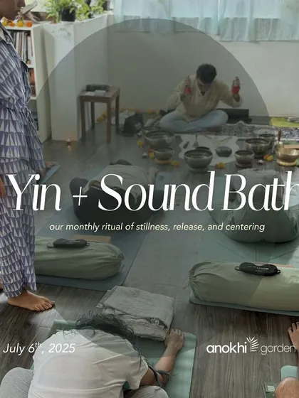 Our monthly ritual of stillness and release. This Yin and Sound Bath session is a mindfully curated experience to help you find quiet, comforting healing.