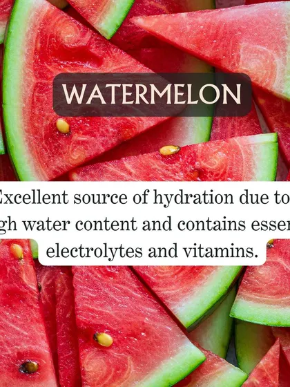 Watermelon is a summer superstar. Its high water content makes it an excellent source of hydration, and it's packed with essential electrolytes and vitamins to replenish your body. (Duplicate images 38 removed).