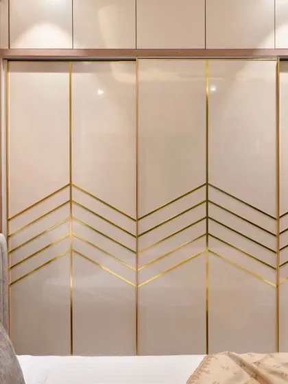 The actual wardrobe, perfectly executed according to the design. This is the precision my in-house carpentry team delivers.
