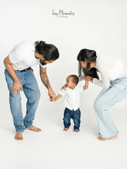 Celebrating a big milestone like baby's first steps. I love capturing these action shots that tell a story of growth and proud parenting.