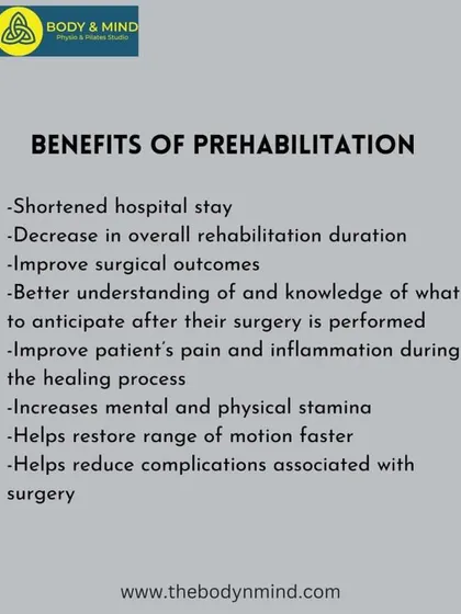 A duplicate of the benefits of prehabilitation infographic.