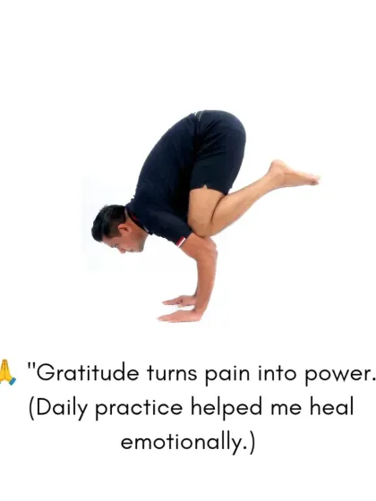 Lesson five: Gratitude turns pain into power. A daily practice of gratitude on the mat helped me heal emotionally and find strength in vulnerability.