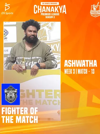 Ashwatha, another Fighter of the Match from Week 3, who showed true grit on the field.