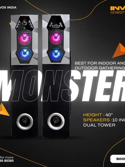 This Monster dual tower setup features four 10-inch speakers and stands 40 inches tall. It's the ultimate sound system for anyone who wants powerful audio for large gatherings.