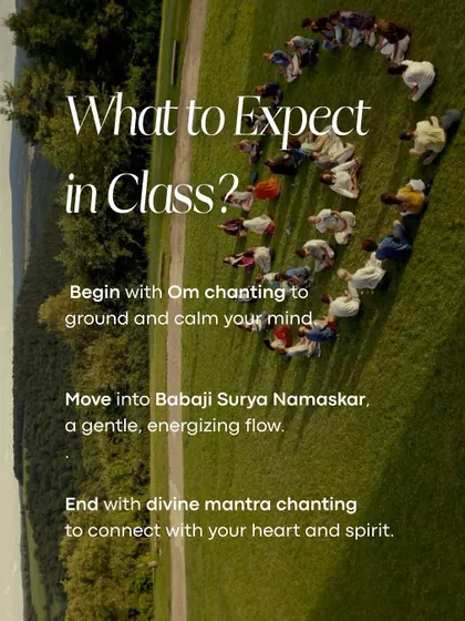 Join us for Divine Flow, a special morning workshop to connect with your mind, body, and inner stillness through Om chanting, Babaji Surya Namaskar, and mantra chanting.