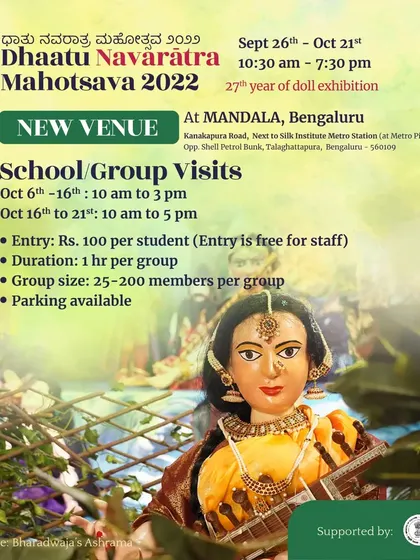 An announcement detailing the timings and entry fees for school and group visits for the 2022 festival. We believe in making our traditions accessible to the younger generation.