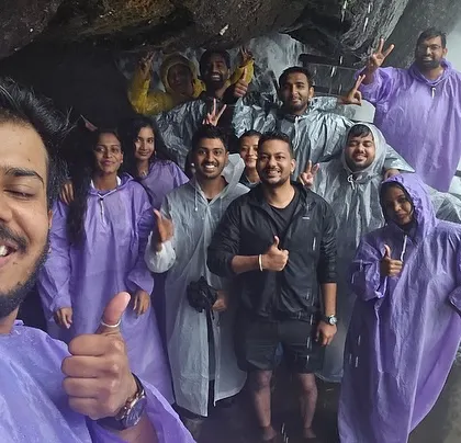A happy selfie from inside the Edakkal Caves in Wayanad. Exploring these ancient caves is a highlight of our 2-day trip.