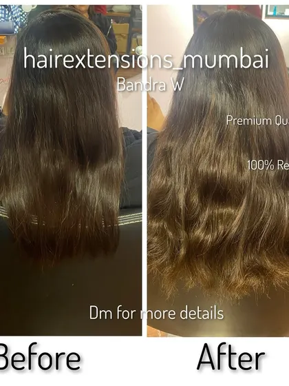 A simple before and after showing the added volume and improved texture from our premium quality real hair extensions.