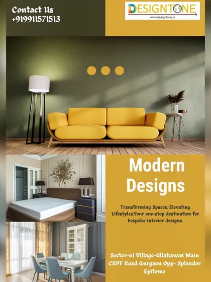 A collage of our modern designs for living rooms, bedrooms, and dining areas, reinforcing our brand as a one-stop destination for bespoke interiors.