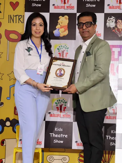 I was honored to present a token of appreciation to our esteemed chief guest at the 'Fiction Trilogy' kids theatre show.