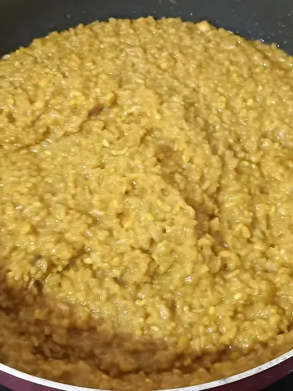 The delicious sweet pongal, a traditional dish we prepare and share during the festival.