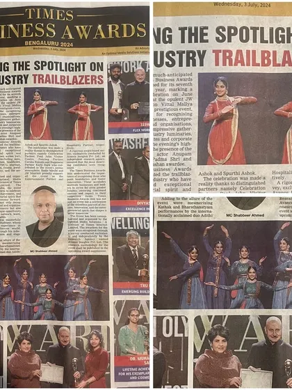 A duplicate of the newspaper feature. We are grateful to the Times Group for these opportunities to showcase classical dance at major events.