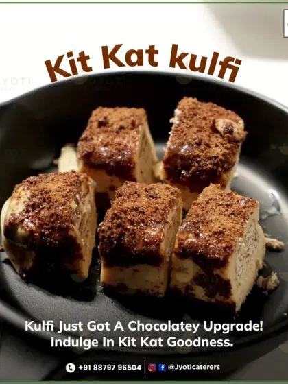 Kulfi just got a chocolatey upgrade. Indulge in the goodness of our Kit Kat Kulfi, a crowd-pleasing dessert for all ages.