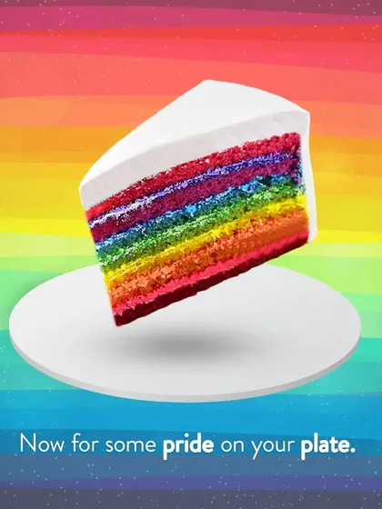 We believe in celebrating love in all its forms. Our vibrant Rainbow Cake is a slice of pure joy, with colorful layers that are as delightful to see as they are to eat.