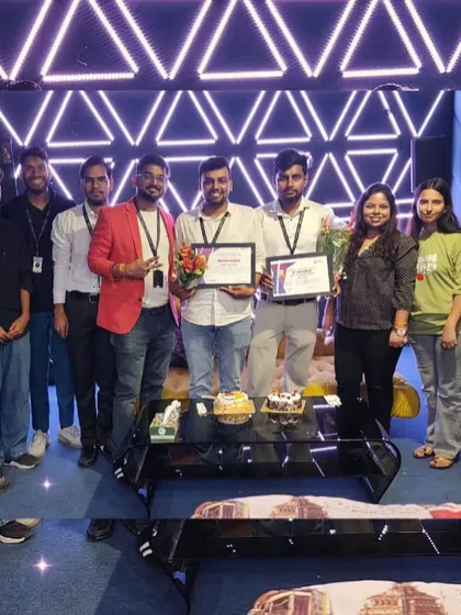 The team celebrating together. These group photos capture the collaborative and supportive spirit that defines our work environment at Auxible India.