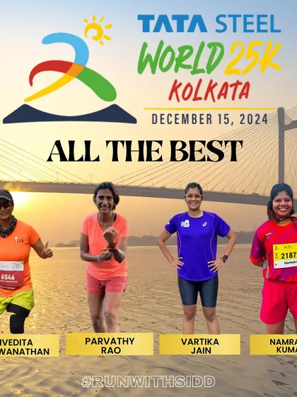 All the best to our women warriors taking on the Tata Steel World 25K Kolkata. They are ready to conquer the course.