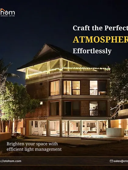 We help you craft the perfect atmosphere effortlessly. This beautifully lit home showcases how our efficient light management systems can brighten your space and enhance its architectural features.